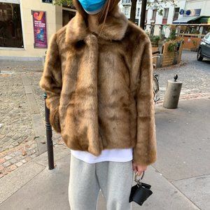 Le Apt Faux Fur Mink Coat